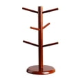 thumbnail image 3 of Soporte para presentación de joyería, estante para almacenamiento de joyas, portavasos de café, estante de mesa de madera para gabinete de cafetería y Marrón rojizo, 3 of 9