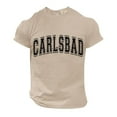 thumbnail image 4 of Sngxgn T-Shirt Summer Top Print Vintage Casual Short Sleeve T-Shirt(Khaki,XXL), 4 of 4