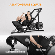 Syedee Multifunctional Leg Machine W/ Linear Bearing Hack Squat & Leg Press Combo with Safety Features, Adjustable Pedals, Space-Saving Leg Machine W/ Band Pegs Arm-reach Weight Holder
