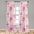 thumbnail image 2 of Floral Window Curtains, Spring Vibes Pastel Drawn Like Blossom Pattern With Leaves on Pinky Back, Lightweight Decor 2-Panel Set with Rod Pocket, Pair of - 28"x63", Blush Rose and Beige, by Ambesonne, 2 of 3