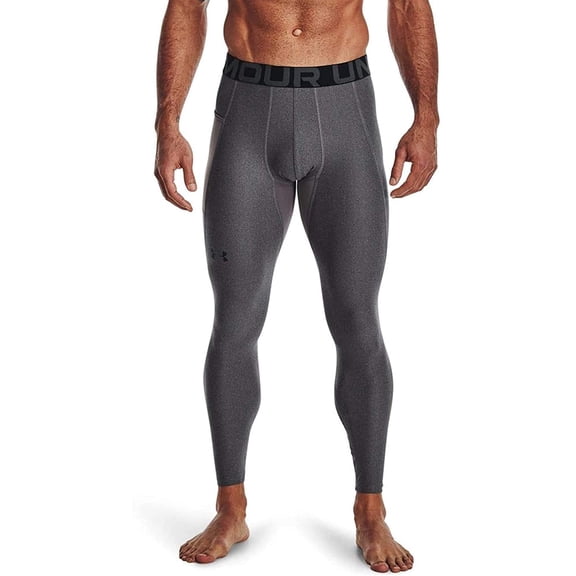 Under Armour Mens HeatGear Leggings Carbon Heather 090/White 4X-Large