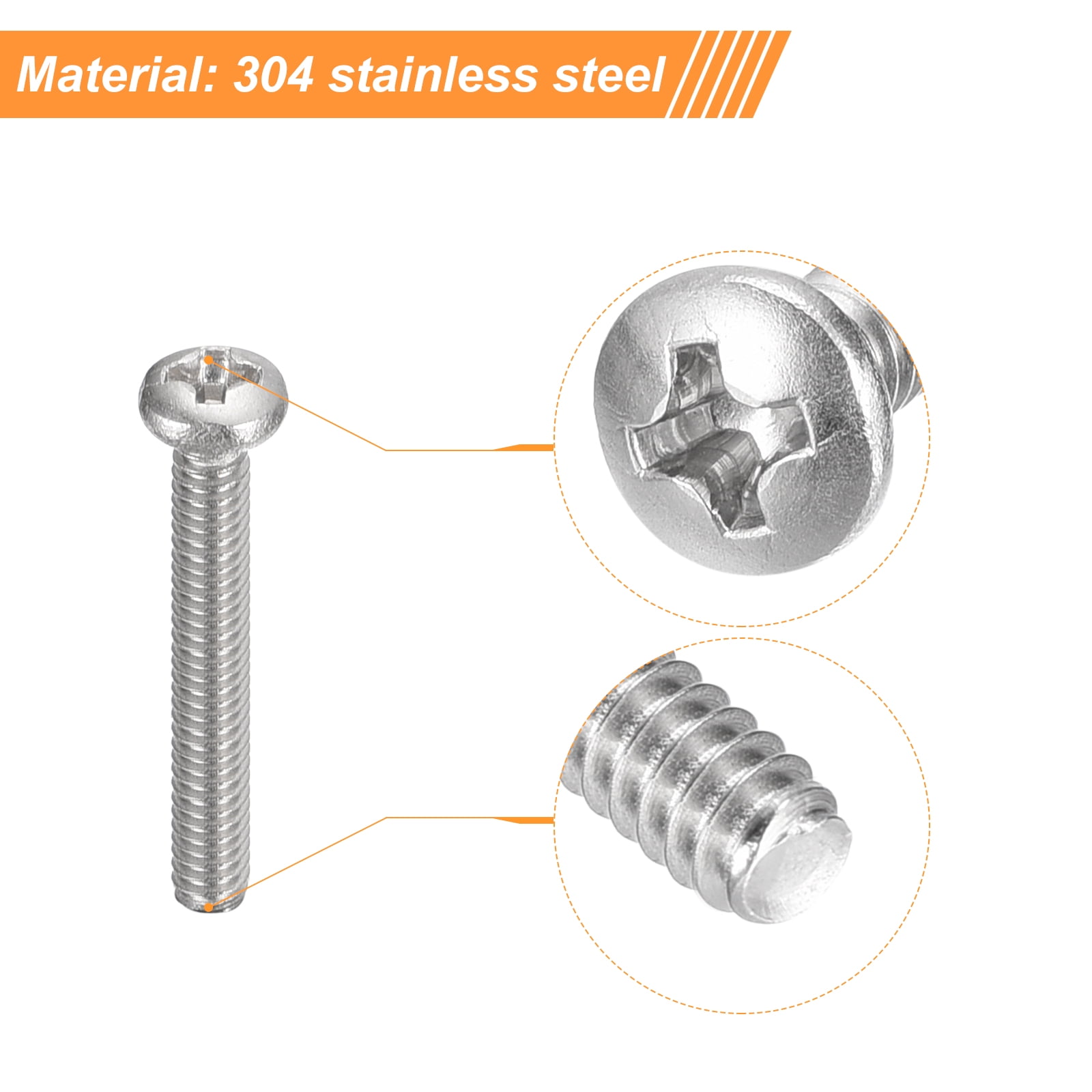 Stainless Steel Machine Screws – M3-0.5 X 25mm Pan Head Slotted Drive (Pack Of 100)