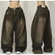 thumbnail image 1 of Pantalones vaqueros Vintage de cintura alta para mujer, Jeans antiguos de imitación lavados azules, Pantalones rectos holgados Y2K Harajuku, pantalones casuales de pierna ancha, nueva moda, 1 of 5