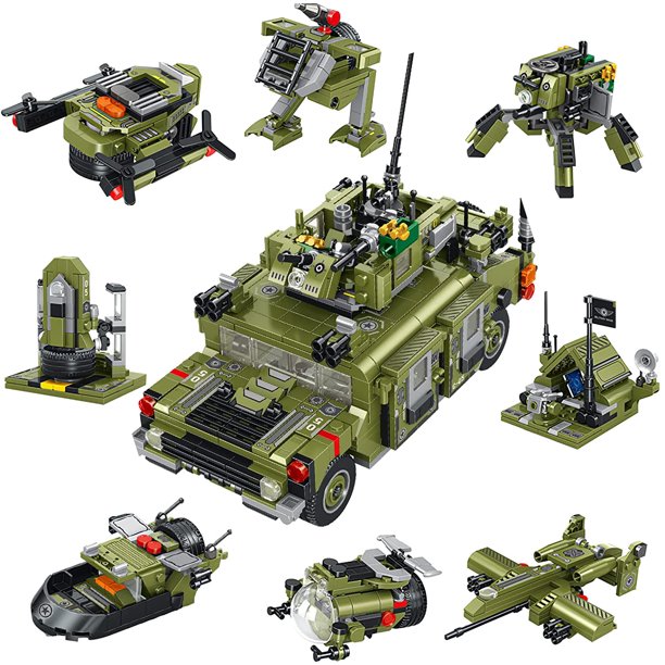 VATOS Military Tank Stem Building Toy, 745pcs 8in1 Building Block Set