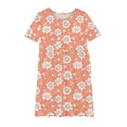 thumbnail image 4 of RXIRUCGD 2025 Summer Clothes for Kids Girl's Flower Print Short Sleeve Stretchy Dress Summer Sleeve Round Neck Dress Dance Skirt for Kids, 4 of 4
