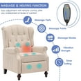 thumbnail image 3 of IPKIG Small Manual Tufted Push Back Recliner Chair Sofa Massage Recliner w/ Heated and Side Pockets (Beige), 3 of 9
