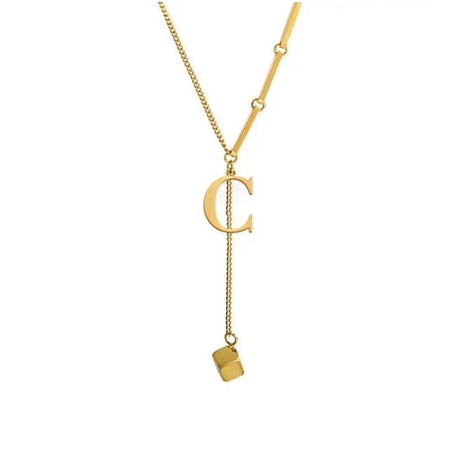 Pendentif Alphabet 26 Lettres Mode Collier Initiale Lettre pour Femmes H5E1