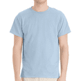 thumbnail image 3 of Hanes Men EcoSmart T-Shirt, Short Sleeve Crew Neck Cotton-Poly Blend Classic Tee, Light Blue, 2XL, 3 of 6