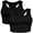 BLA2, variant on Crop Tank Tops for Women Built-in Shelf Bra Racerback Cotton Sports Crop Top 2 Pack