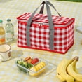 thumbnail image 2 of Foldable Insulated Picnic Basket, Large Capacity Aluminum Foil Cooler, Thickened Thermal Camping Bag, Portable Outdoor Travel Picnic Box, Reusable Food Drink Storage Basket, 2 of 6