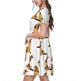 thumbnail image 2 of Honeii Robe à Manches Courtes Imprimé Berger Allemand pour Femmes, Robe Décontractée Confortable, Mélange de Polyester Spandex Doux, Tenue Quotidienne Élégante pour l'Été, Parfaite pour les Voyages et les Vacances, 2 of 6