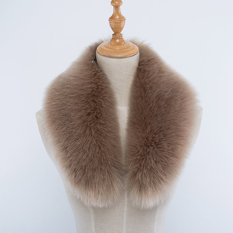 Winter Women Soft Faux Fox Fur Scarf Stole Warm Plush Bib Collar Shawl Style