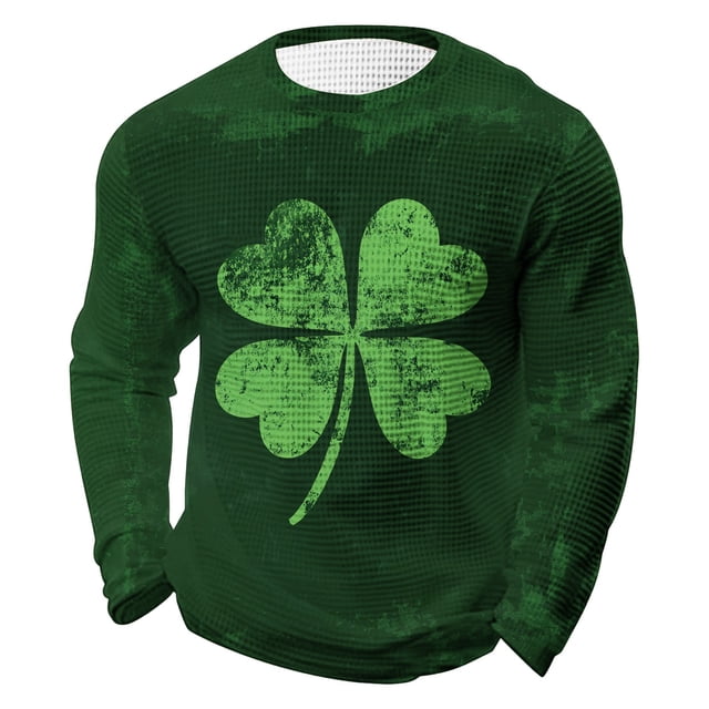 Camisetas de Manga Larga de Verano para las Mujeres St Patricks Día Impreso Cuello Redondo Blusa Suelta, Ligera Camiseta Casual para el Uso Diario