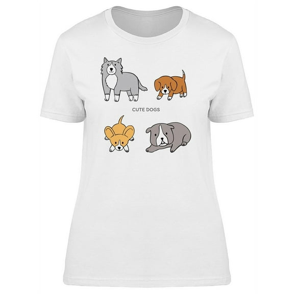 Set Of Cute Dog Doodles T-Shirt Women -Image by Shutterstock, Female x-Large