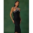 thumbnail image 3 of Vestido de cóctel BELLA BARNETT Unique Halter Style negro para W, 3 of 4