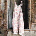 thumbnail image 2 of QATAINLAV Womens Easter Cute Bunny Eggs Print Outfit 2025 Spring Holiday Clothes Casual Cotton Linen Jumpsuits Loose Fit Wide Leg Rompers Overalls Multicolor XXL Prime Sales Today Clearance, 2 of 6