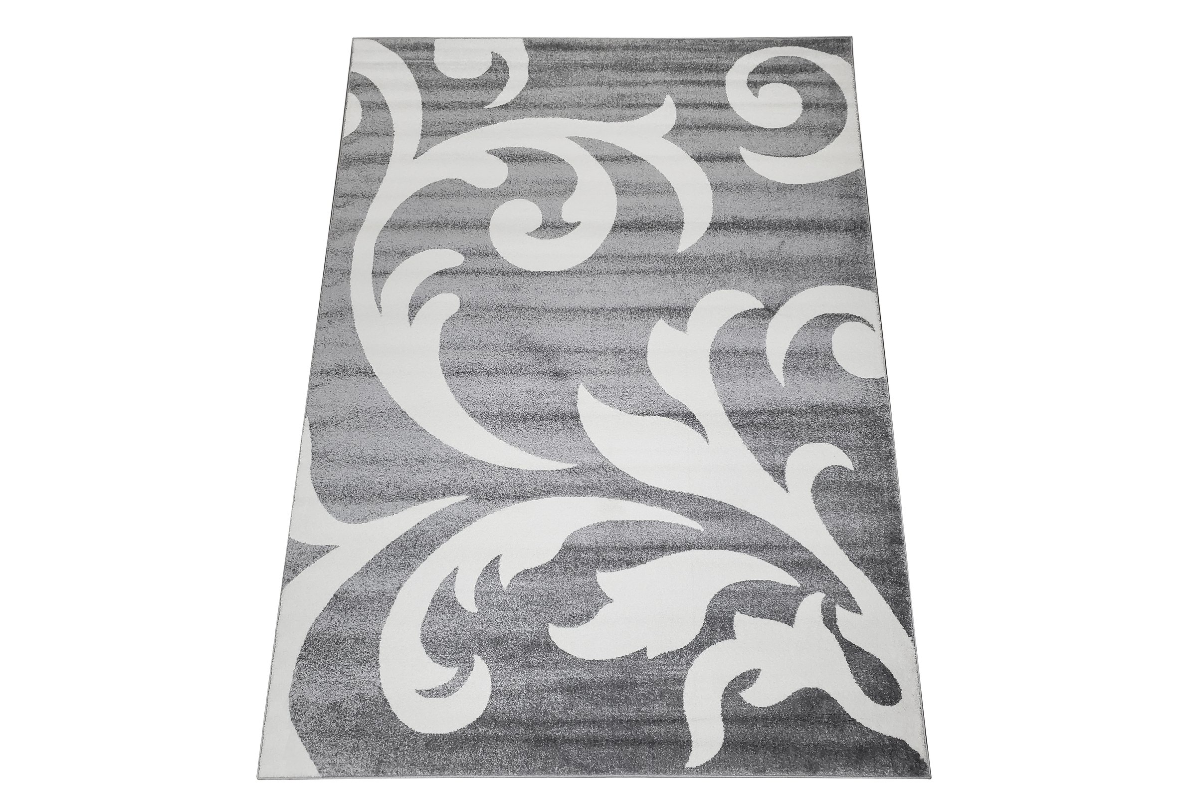 La Dole Rugs Grey White Floral Pattern Area rug 2x5 3x10 4x5 6x8 7x10