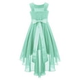 thumbnail image 5 of YONGHS Kids Girls Halter Neck High Low Wedding Bridesmaid Dress Mint Green 6, 5 of 5