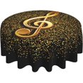 thumbnail image 2 of Music Tablecloth Round 60 Inch Table Cloth Cover Mat Holiday Party Decoration for Dining Room Home Kitchen Picnic, 2 of 6
