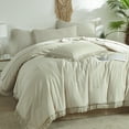 thumbnail image 7 of Davulos King Comforter Set - 7-Piece All Season Bed in a Bag King,Soft Bedding Set with Comforter, Flat Sheet, Fitted Sheet, Pillowcases, Pillow Shams,Beige, 7 of 7
