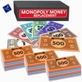 thumbnail image 1 of Set de dinero de juguete Oreven, reemplazo para Monopoly, 60 billetes, 1 of 8