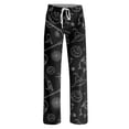thumbnail image 4 of IYYVV Halloween Pajamas Goth Blood Rose Print Drawstring Sleep Bottoms Stretch Lounge Skull Spooky Orange Trendy Pant Black L, 4 of 5