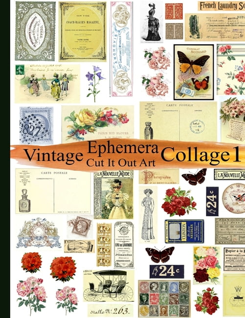 Vintage book pages  paper ephemera  100 pieces  scrapbooking craft supply  collage art