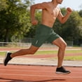 thumbnail image 5 of VBVC Men's and Men's Plus Quick Dry Athletic Shorts with Pockets,Breathable Elastic Waist Running Shorts For Men,Army Green,S-5XL, 5 of 10