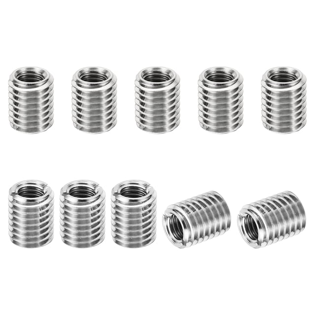 Unique Bargains Adaptateurs de Filetage Manchon Écrou Réducteur M12*1.75 Mâle à M8*1.25 Femelle Écrou de Réparation Vis Réducteur 15mm 10 Pcs