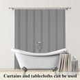 thumbnail image 3 of Grey Extra Long Shower Curtain Pure Color Neutral Fabric Bath Curtain Farmhouse Vintage Concise Bathtub Curtain for Adults Bathroom Decor Polyester with Hooks 84x72 Inch, 3 of 6