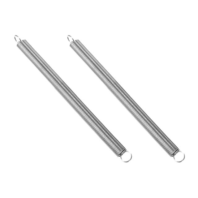 Uxcell Extension Spring, 2pcs Wire Diameter 0.03", OD 0.31", Free Length 4.7", Silver