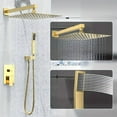 thumbnail image 5 of Brushed Gold Shower Faucet Set with Valve 8 inch Rain Shower Head Combo System, 5 of 17