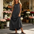 thumbnail image 7 of Vivianyo HD Women's Crew Neck Denim Maxi Dress, Sleeveless Loose Straight Casual Summer Long Dresses for Women Vacaton, Sizes S-5XL, 7 of 7