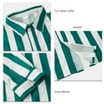 thumbnail image 4 of Men Striped Shirt Long Sleeve Turn Down Collar Loose Fit Botton Down Blouse for Daily Wear Work Lake Blue S, 4 of 5