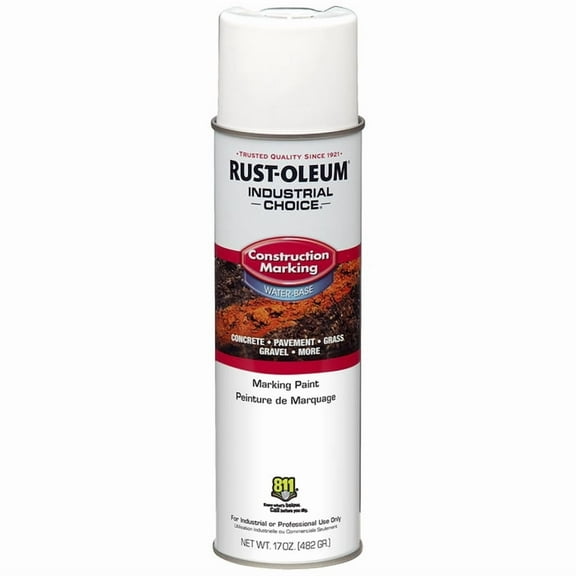 12-Pack of 17 oz Rust-Oleum 264692 White Industrial Choice M1400 System Water-Based Construction Marking Spray Paint