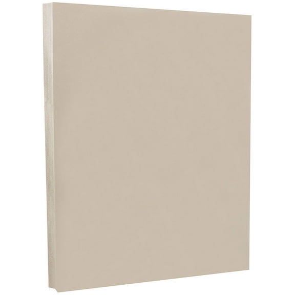 JAM Paper Vellum Bristol Cardstock, 8 1/2 x 11, 50 per Pack, 67lb Gray