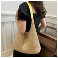 thumbnail image 5 of Xiao Hua Bolso de hombro tejido para mujer, bolso de mano y neceser, elegante bolso de playa de verano, 32 x 11 x 35 cm (amarillo), 5 of 5