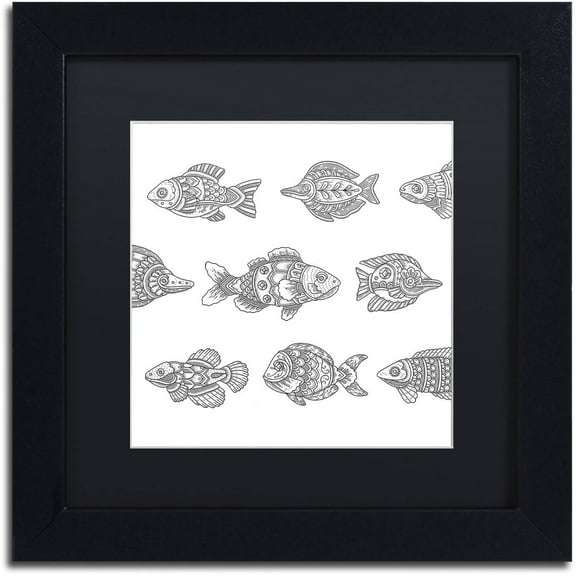 Trademark Fine Art "Spirit Animals 1" Canvas Art by Filippo Cardu, Black Matte, Black Frame