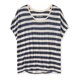 thumbnail image 1 of Camiseta recortada con gráfico de rayas Aeropostale para mujer azul extragrande, 1 of 2