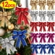 thumbnail image 2 of 1-12pcs Large Christmas Bow Glitter Ribbon Bowknot for Xmas Tree Hanging Pendant Ornaments Xmas Home Party Decoration Supplies, 2 of 5