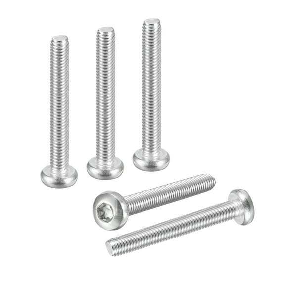 M6x50mm Pan Head Torx Security Screw - 10Pack - Good for Machinery - 316 Stainless Steel Button Head Torx Bolt Star Drive Security Fasteners - Silver Tone