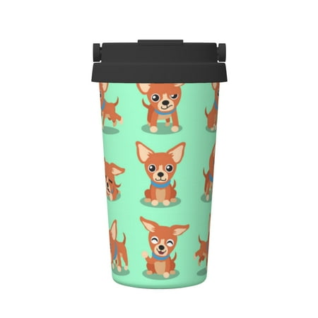 

Insulated Coffee Mug With Lid Chihuahua Dog Poses Insulated Tumbler Stainless Steel Coffee Travel Mug With Lid Hot Beverage And Cold Vacuum Portable Thermal Cup Gifts