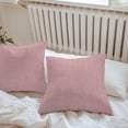 thumbnail image 6 of Nude Pink Throw Pillow Covers 24x24 Inch Set of 2, Farmhouse Burlap Solid Pink Color Modern Linen Texture Waterproof Outdoor Pillow Covers, Decorative Cushion Pillowcases for Couch, Sofa, Bed, Patio, 6 of 9