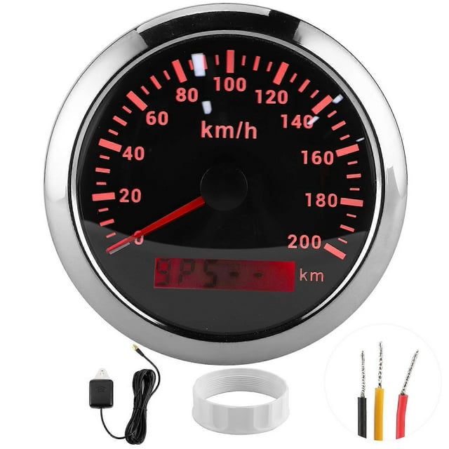 85mm GPS Speedometer Odometer 200km/h Waterproof for Boat Car Yacht Motorcycle Black Dial