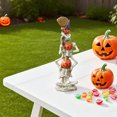 thumbnail image 7 of Halloween Pumpkin Skeleton Statues, Smiling Pumpkin Figurines for Home Decor, Spooky Resin Tabletop Centerpiece, Unique Halloween Decorations for Indoor Party Display, 7 of 7