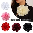 thumbnail image 2 of Satin Fabric Lapel Pin Wedding Jewelry Skirt Shirt Decor Pin Large Flower Brooch, 2 of 9