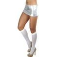 thumbnail image 3 of ToBeInStyle Women's Metallic Shiny Wet Look Mini Novelty Skirt - Silver, 3 of 5