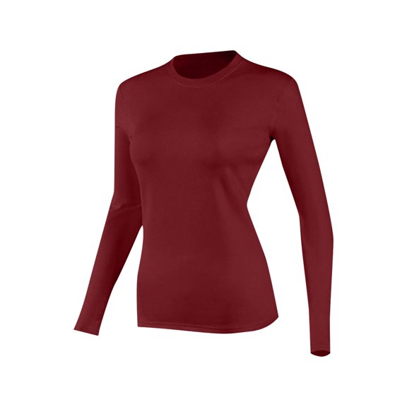 QSXADF Womens Long Sleeve Thermal Shirt Winter Undershirt Solid Crew Neck Long Sleeve Slim Thermal Base Layer Underwears For Extra Warmth Winter Women's Fall Winter Tops