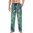 thumbnail image 3 of Men's Pajama Pants with Pockets Sleepwear Lounge Pants Stretch Casual Cheetah Leopard Tropical, 3 of 6