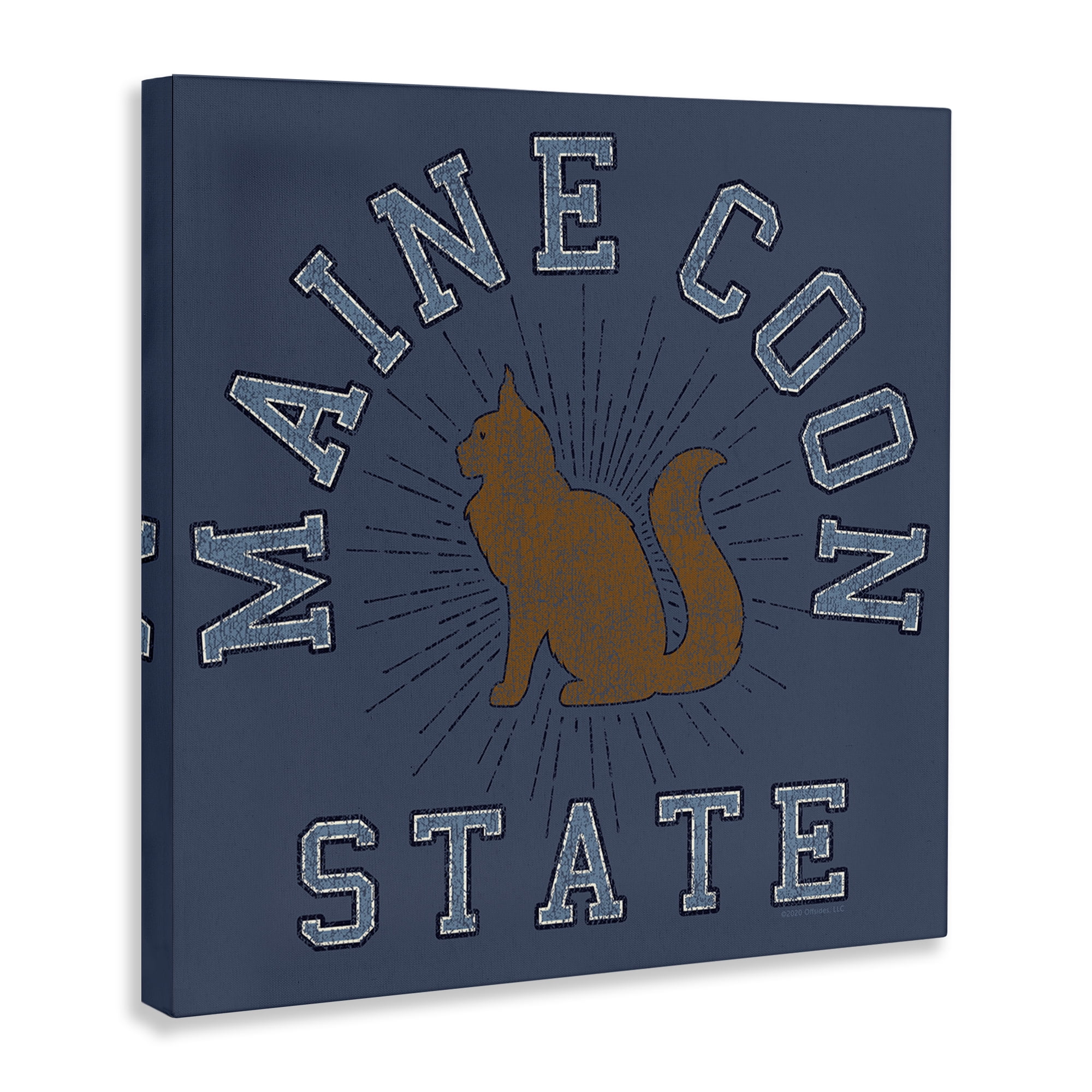 Stupell Industries Vintage Maine Coon State Novelty & Humor Painting Wrapped Canvas Art Print Wall Art, 17 x 17
